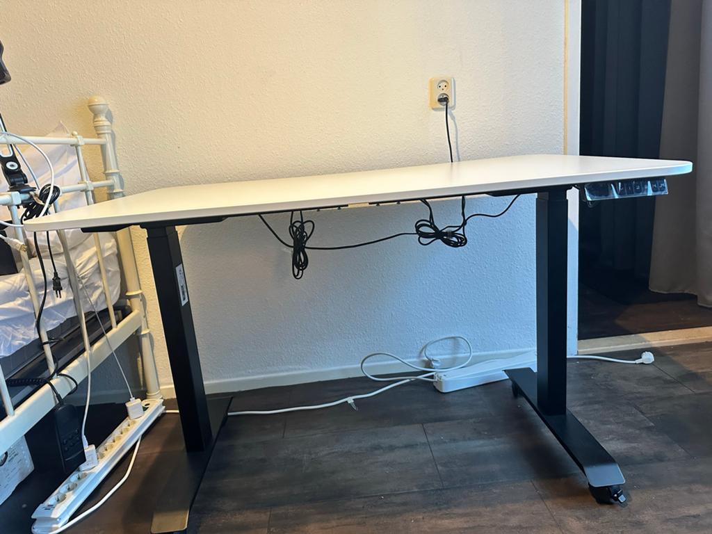 Dubbele motor zit-sta bureau - Songmics, Ophalen, Zit-sta bureau, Elektrisch, Metaal