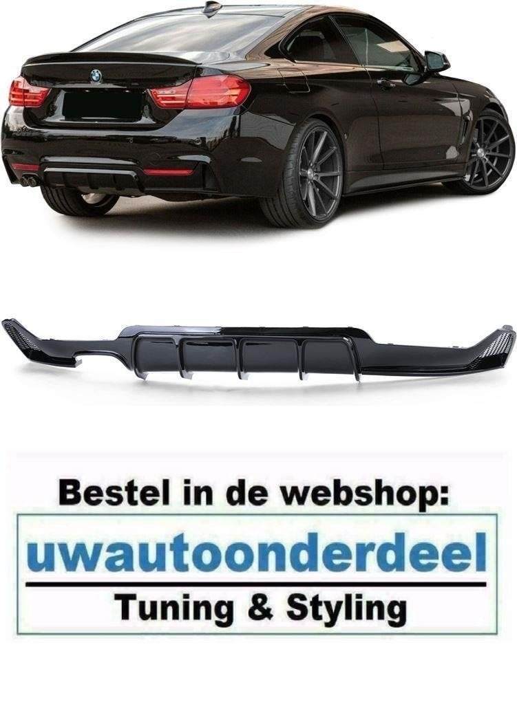 Diffuser Glans Zwart Voor Bmw 4 serie F32 F33 F36 M Pakket, Verzenden, Automotive Parts, A.parts@hotmail.nl, Trasmolenlaan 12 3447 GZ Woerden
