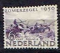 Nederland 1950 nrs. 553 Zomerzegel Oogsmachine, Verzenden, Gestempeld, Dier of Natuur