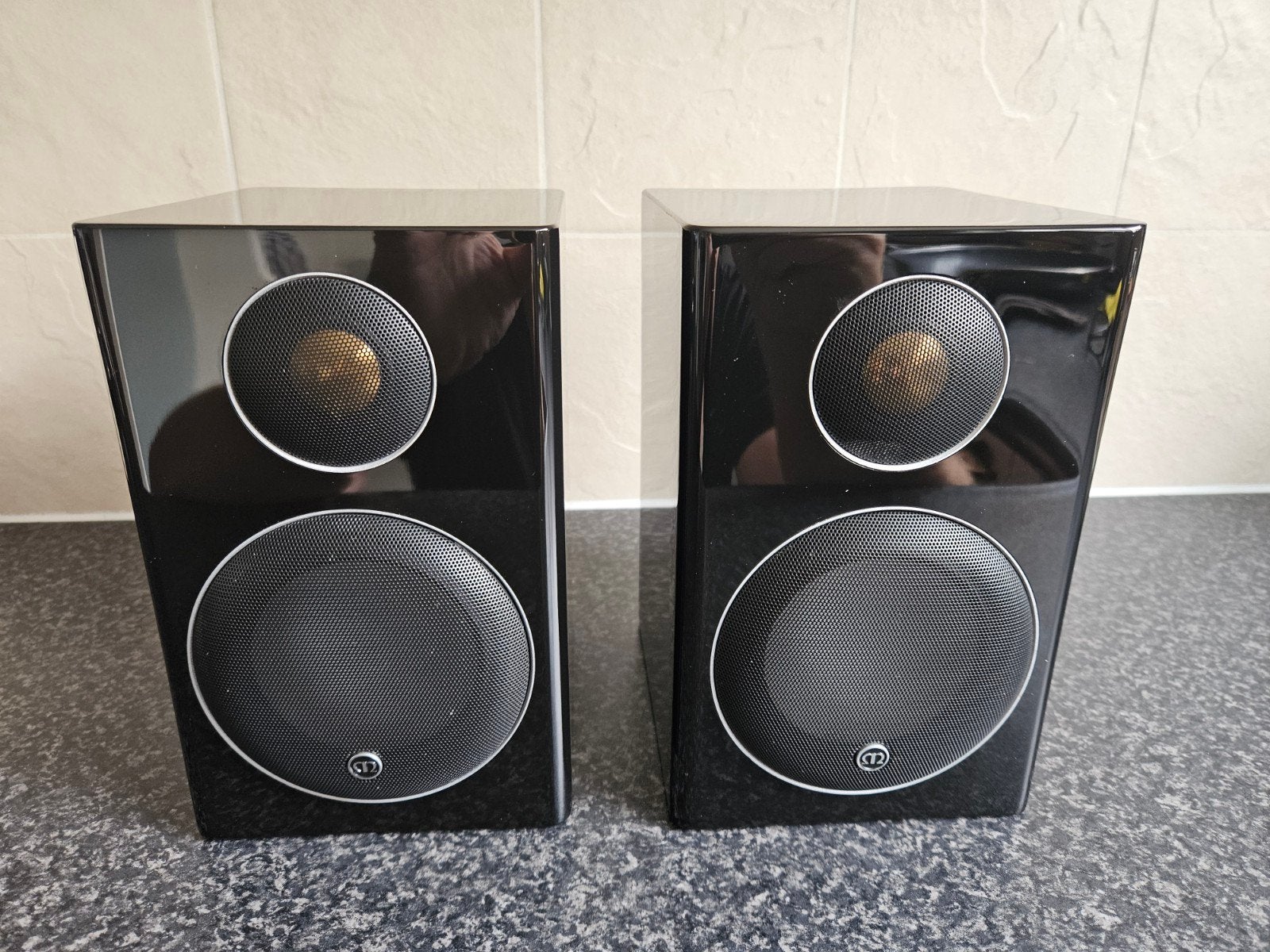 Monitor Audio Radius 90 luidsprekers - Zwart Pianolak, Basreflex, Ophalen of Verzenden, Zo goed als nieuw, Monitor Audio