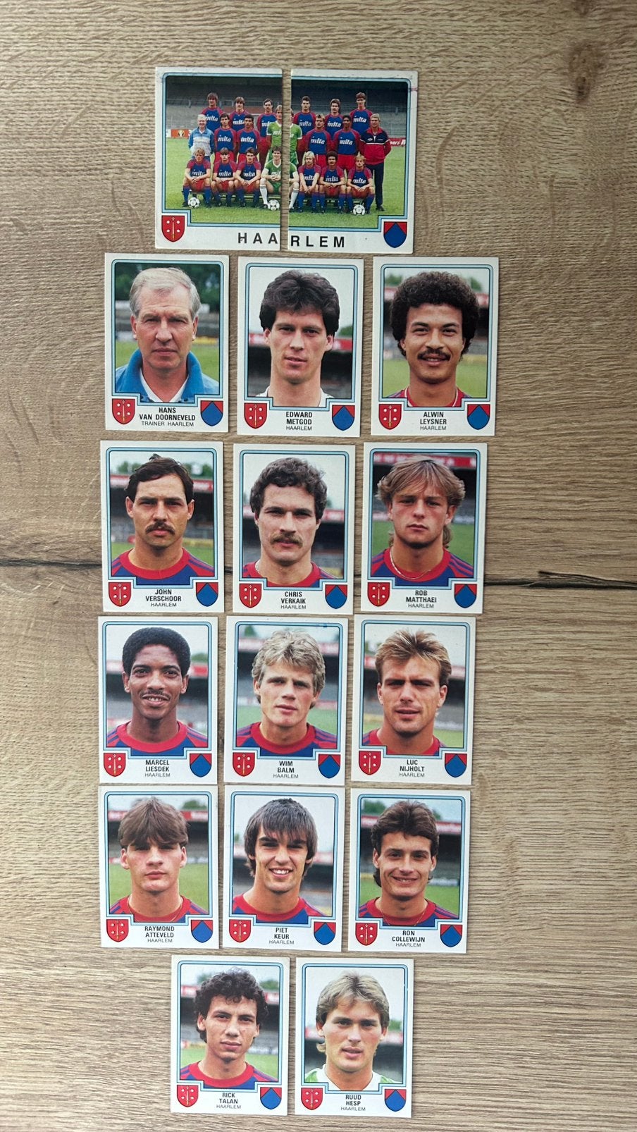 Panini Voetbal 86 plaatjes Haarlem 16x, Verzenden, Zo goed als nieuw, Meerdere plaatjes