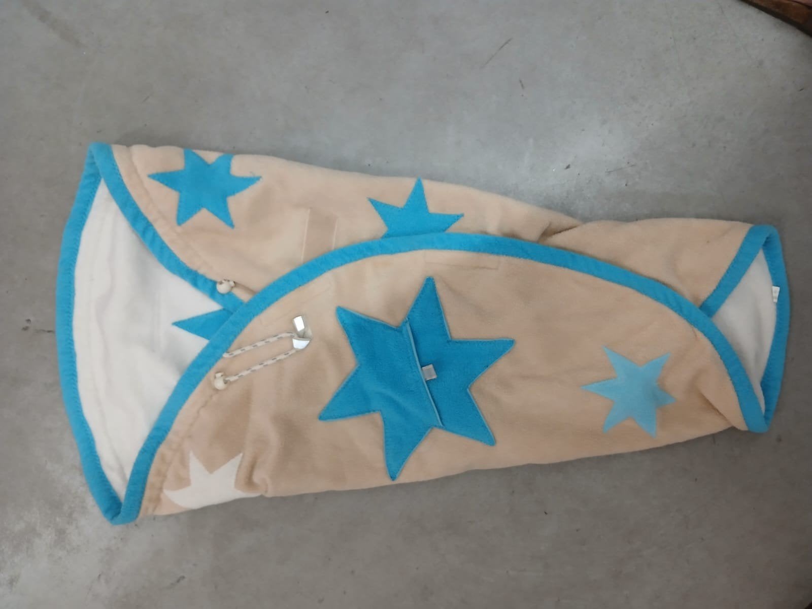 Lodger Wikkeldeken met Sterren - Beige/Blauw, Wasbaar, Gebruikt, Lodger, Ophalen of Verzenden