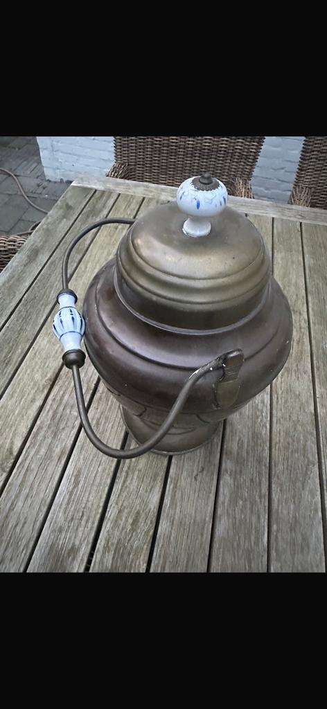 Antieke koperen waterketel / haardketel, Ophalen