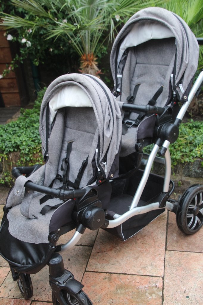 Tweeling kinderwagen/Duo kinderwagen Bebetto 42, Ophalen, Gebruikt, Kinderwagen of Buggy