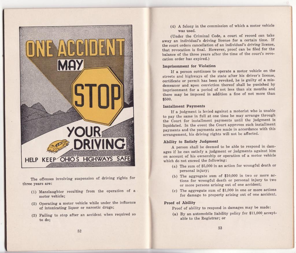Ohio Driver's Manual 1947 verkeersregels USA, Verzenden, Gelezen, Overige vervoermiddelen