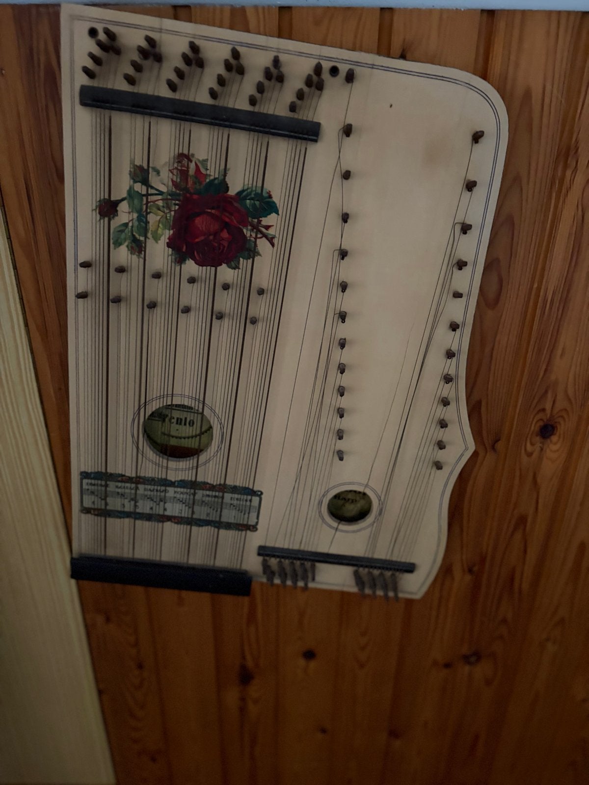 Antieke Citer met Rozen Decoratie - Uniek Muziekinstrument, Ophalen of Verzenden, Gebruikt, Citer