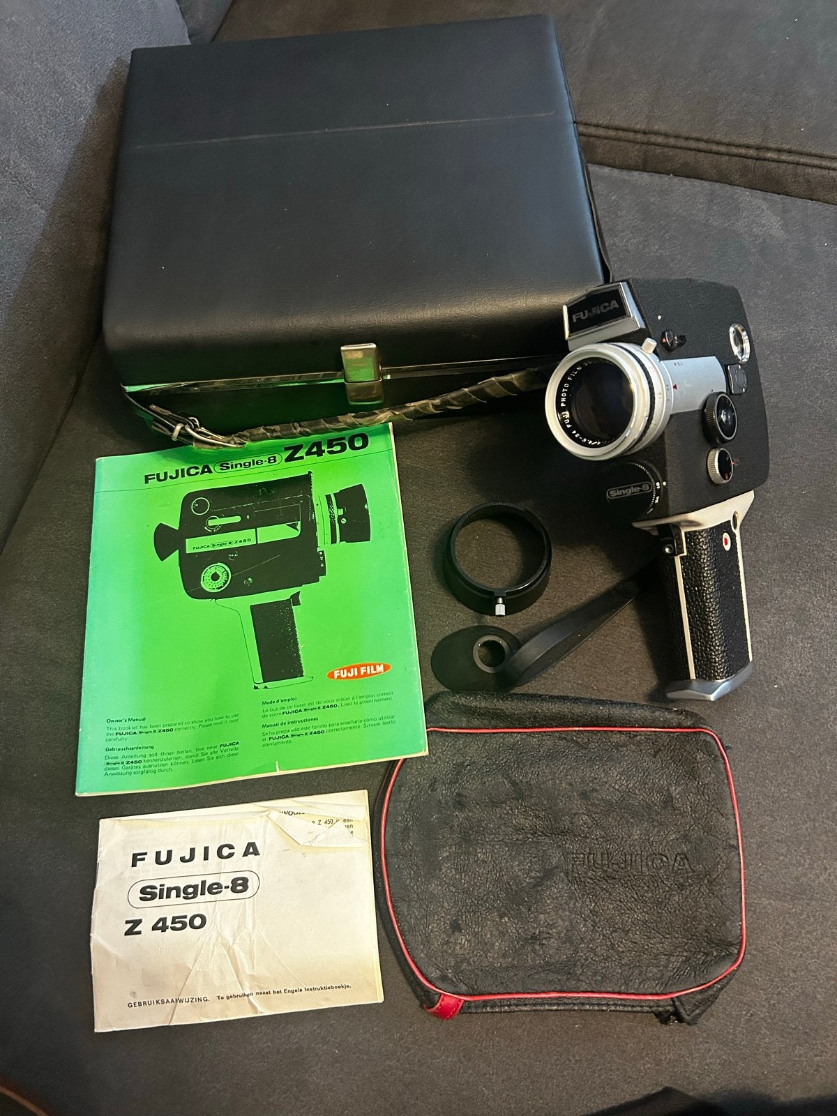 Fujica Single-8 Z450 Vintage Filmcamera met accessoires, Ophalen of Verzenden, 8mm, Camera