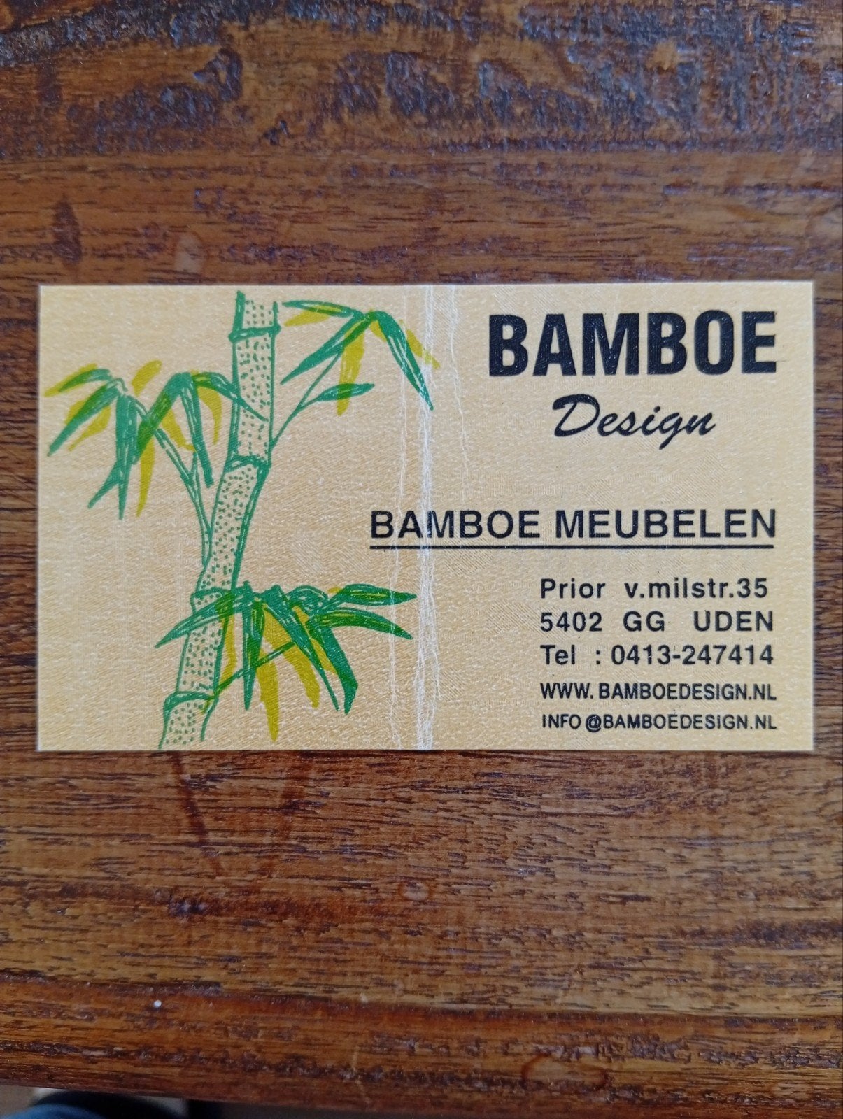 Bamboe tuinbank met kussens - In goede staat., Ophalen, Gebruikt, Rotan