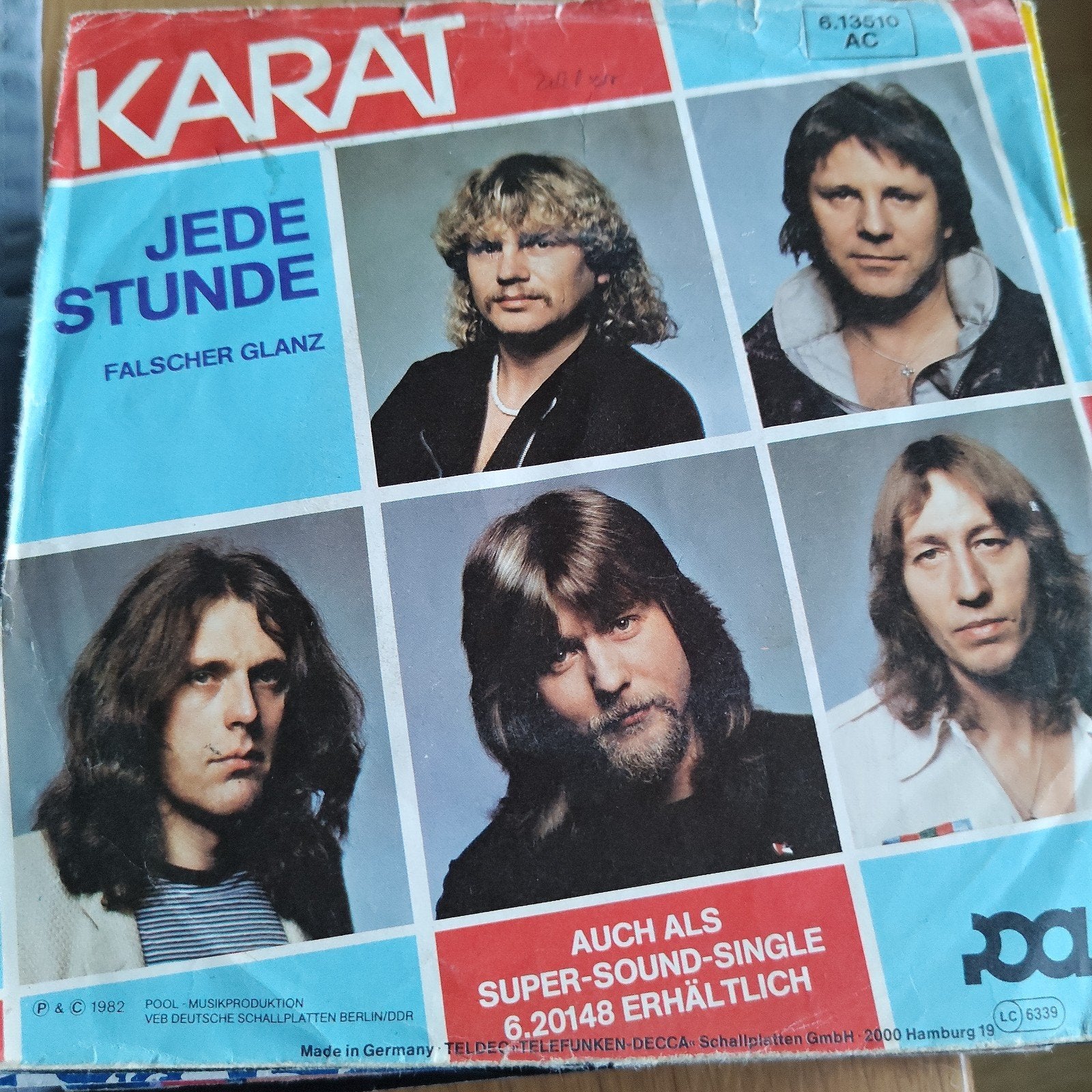 Karat - Jede Stunde / Falscher Glanz (Single), Cd's en Dvd's, Gebruikt, 7 inch, Ophalen of Verzenden, Pop