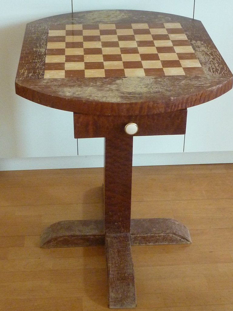 Vintage schaaktafel met schaakstukken, opknapper, Ophalen, Gebruikt