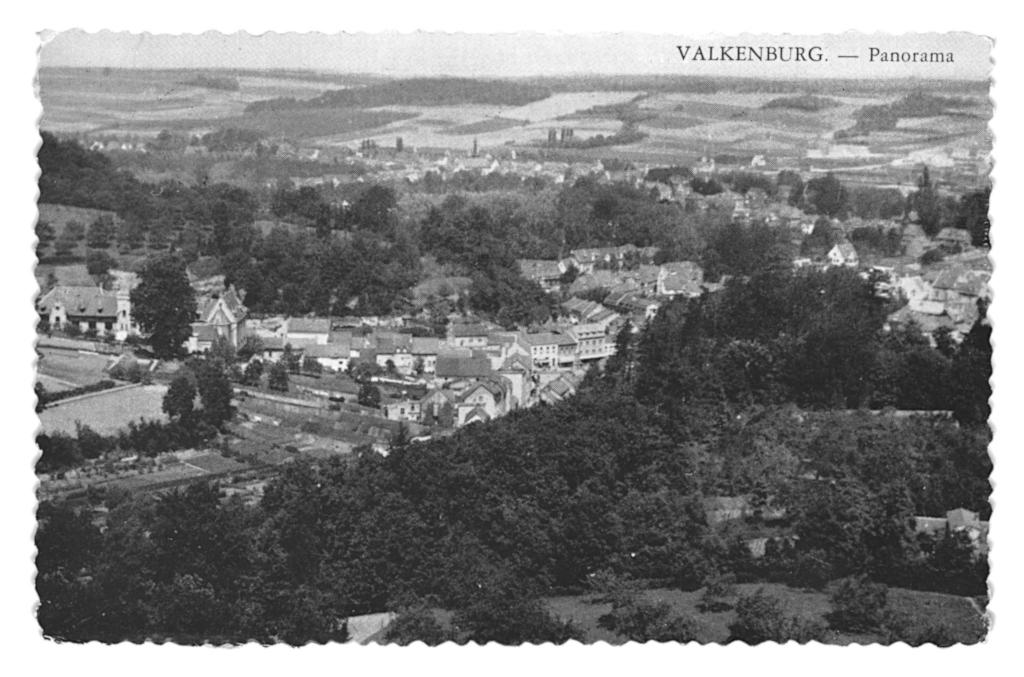 948560 Valkenburg Panorama 1957 Gelopen met postzegel