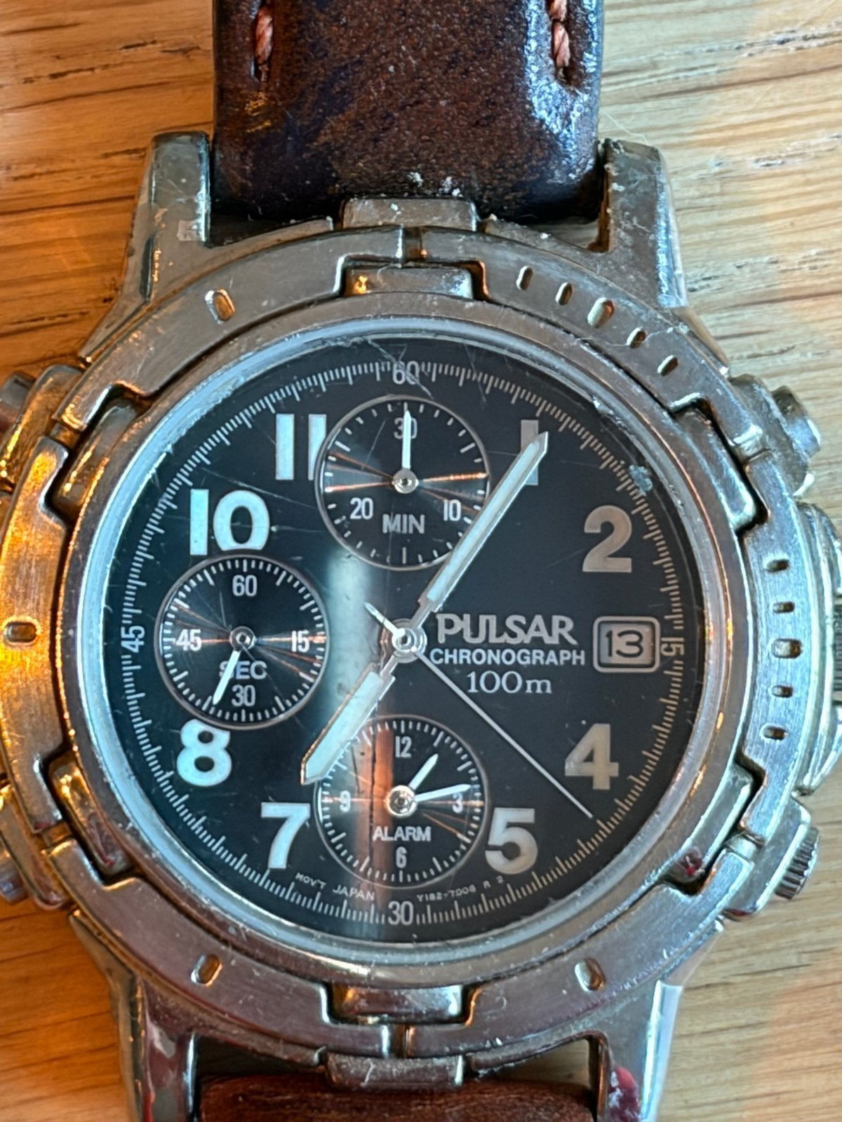 Pulsar Chronograph 100m - Bandje aan vervanging toe, Overige merken, Staal, Polshorloge, Ophalen of Verzenden