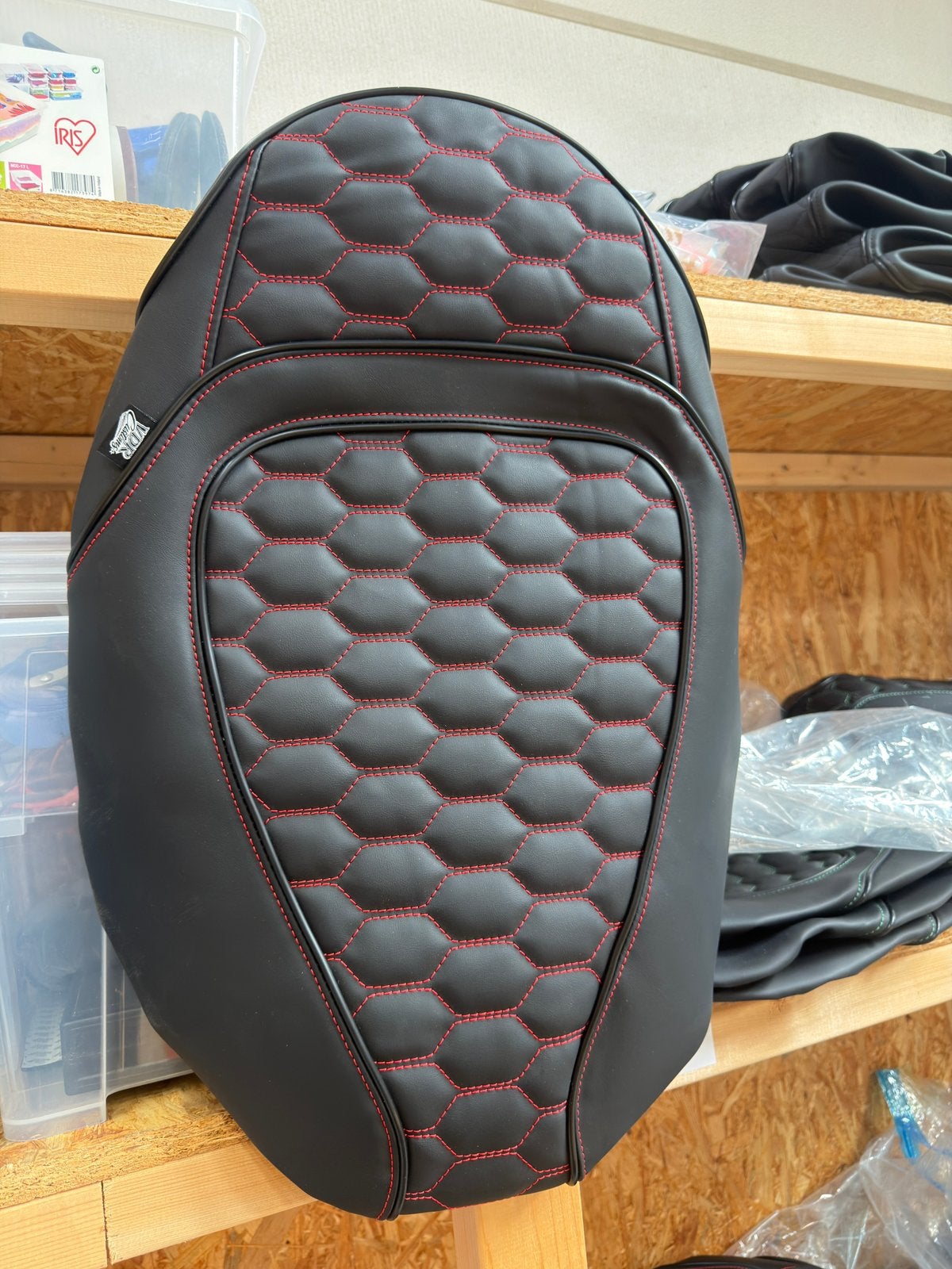 Zip duo RS zadelhoes met rode stiksels , kunstleer, Ophalen of Verzenden
