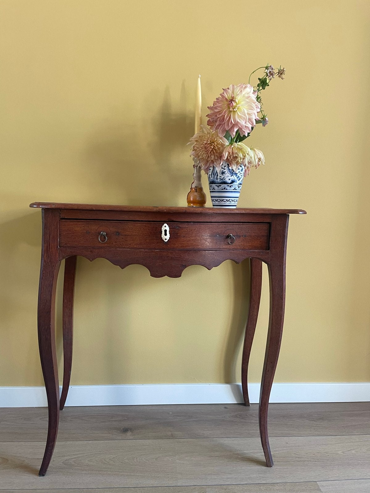 Antieke console tafel met lade - mahoniehout, Ophalen