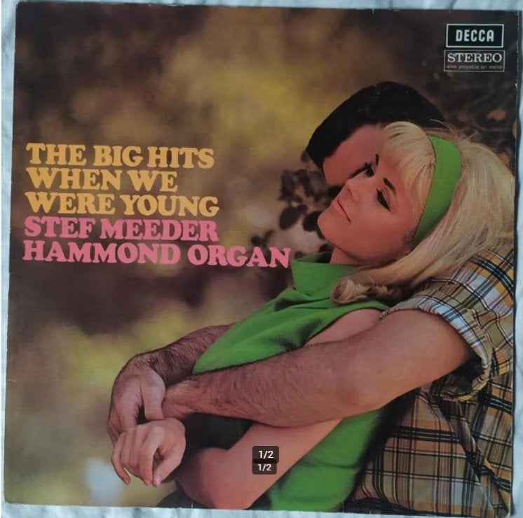 LP: The big hits when we were young Stef Meeder Hammond Orga, Inclusief binnenhoes, Ophalen of Verzenden, Gebruikt, 12 inch