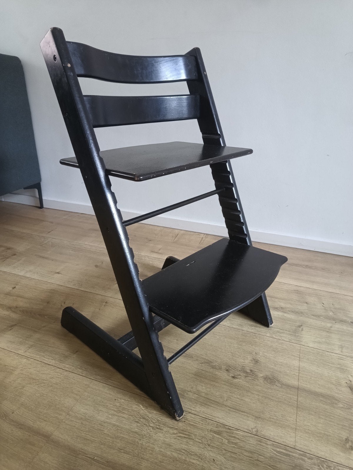 Stokke tripp trapp stoel zwart, Ophalen, Gebruikt, Meegroeistoel