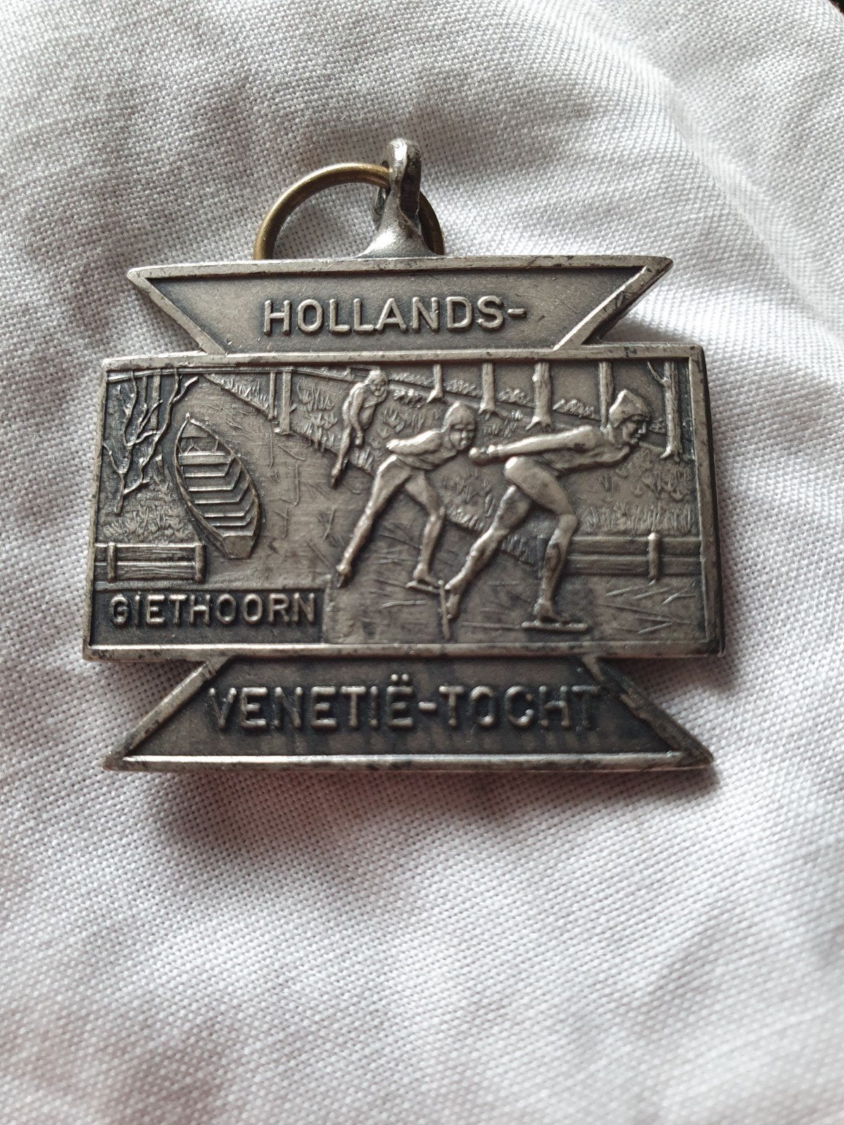 schaatsmedaile Hollands-Venetië-tocht, Postzegels en Munten, Ophalen of Verzenden, Overige materialen, Nederland