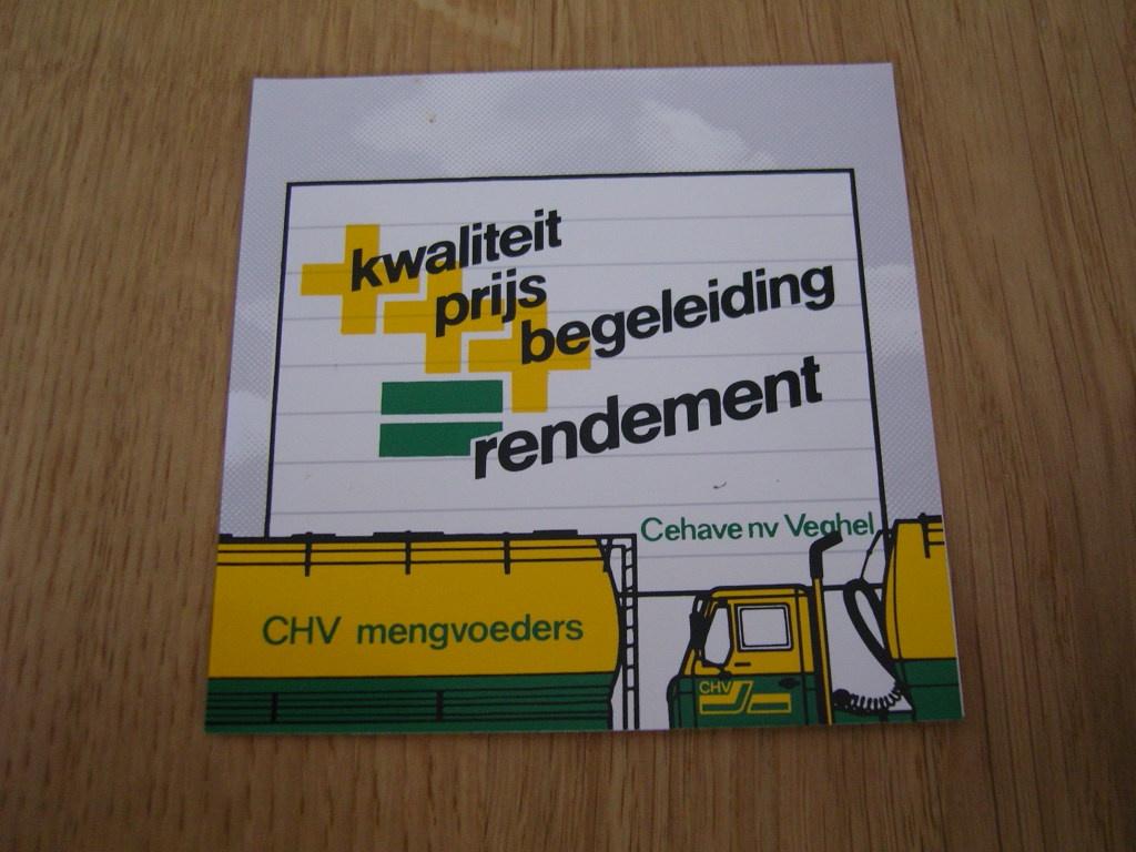sticker veghel CEHAVE NV CHV mengvoeders strip truck, Ophalen, Zo goed als nieuw