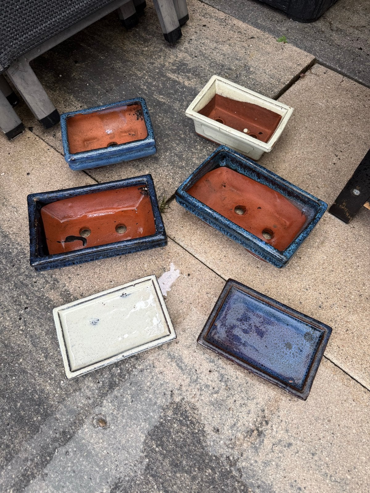 Set van 4 Bonsai potten, Steen, Gebruikt, Minder dan 30 cm, Minder dan 60 cm