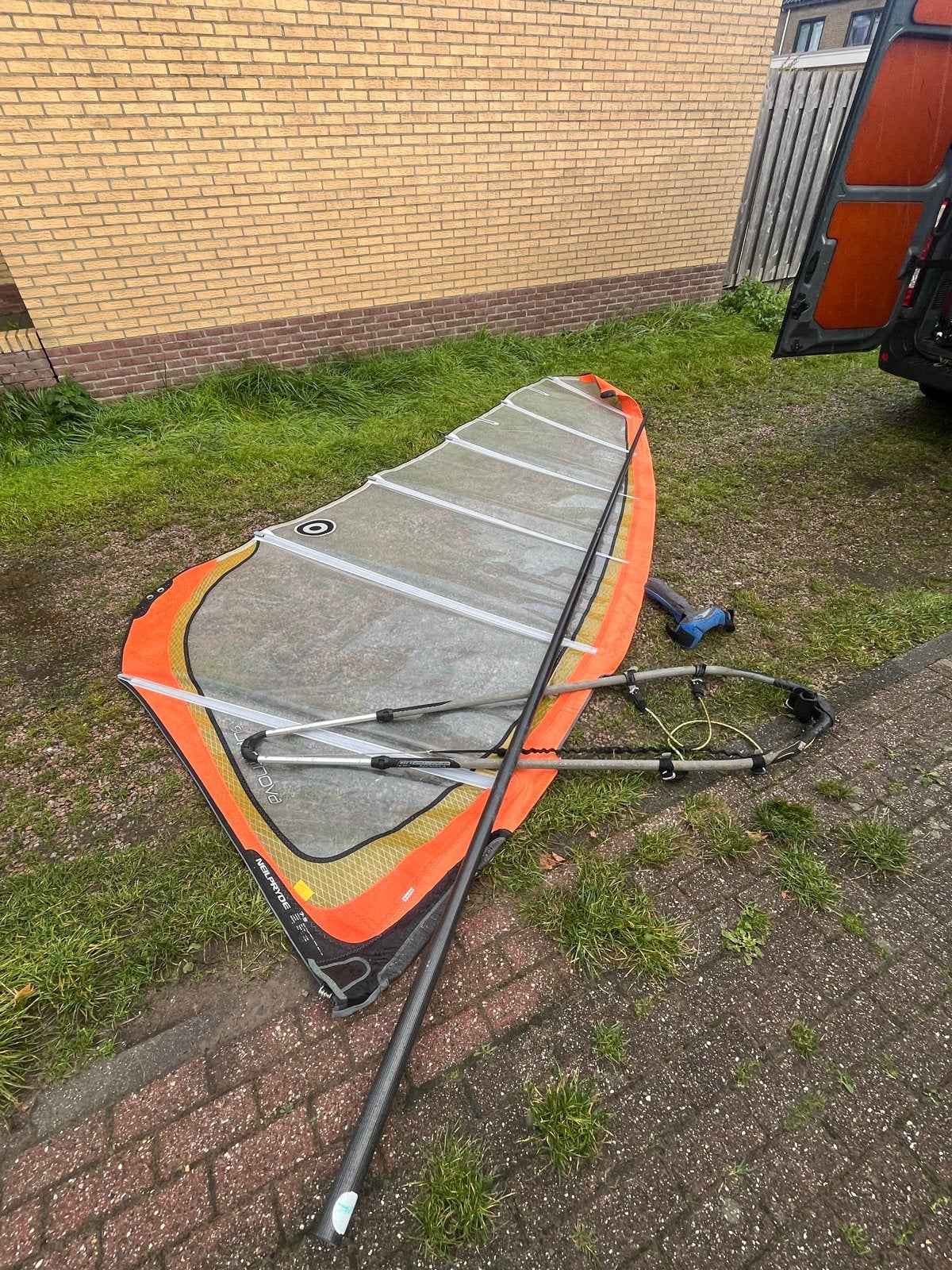 Complete windsurfset voor beginner/semi-gevorderde, Watersport en Boten, Ophalen, 250 tot 300 cm, Gebruikt, 5 tot 6.5 m²