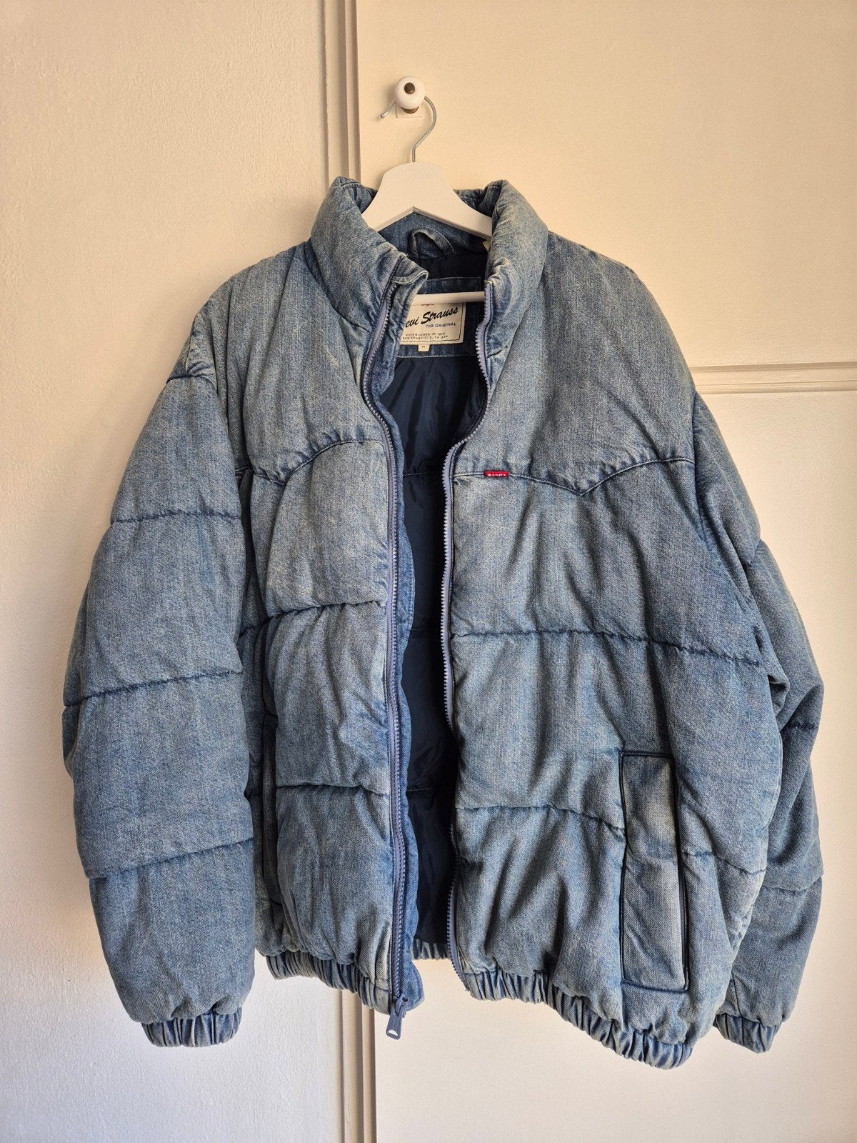Levi's Super Puffer Denim Jacket - Maat M, Levi's, Ophalen of Verzenden, Gedragen, Maat 48/50 (M)