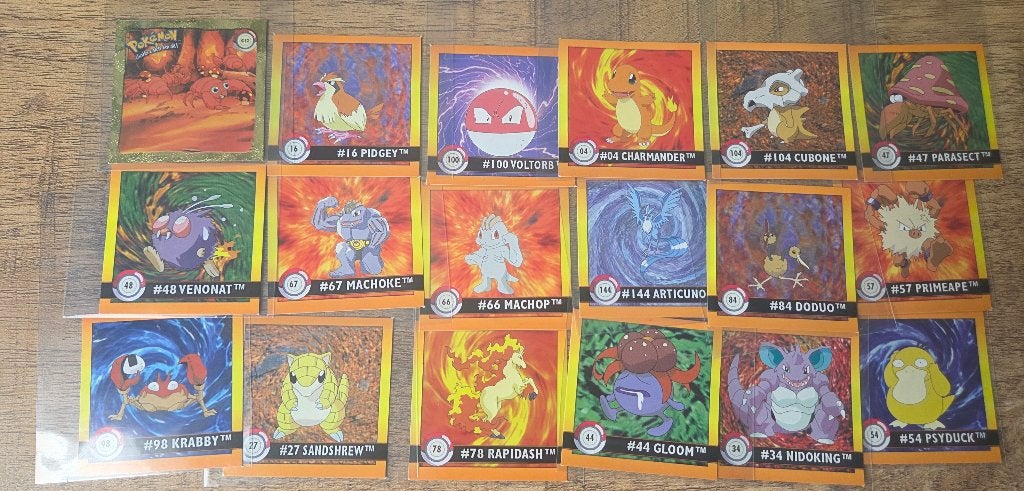 18 Pokemon artbox collectie stickers(1999), Hobby en Vrije tijd, Ophalen of Verzenden, Zo goed als nieuw, Overige typen