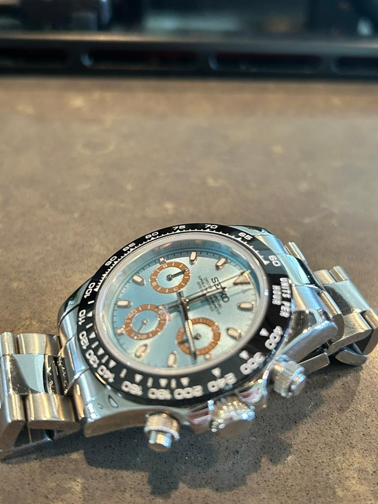 Seiko chronograph 39mm, Staal, Polshorloge, Ophalen of Verzenden, Zo goed als nieuw