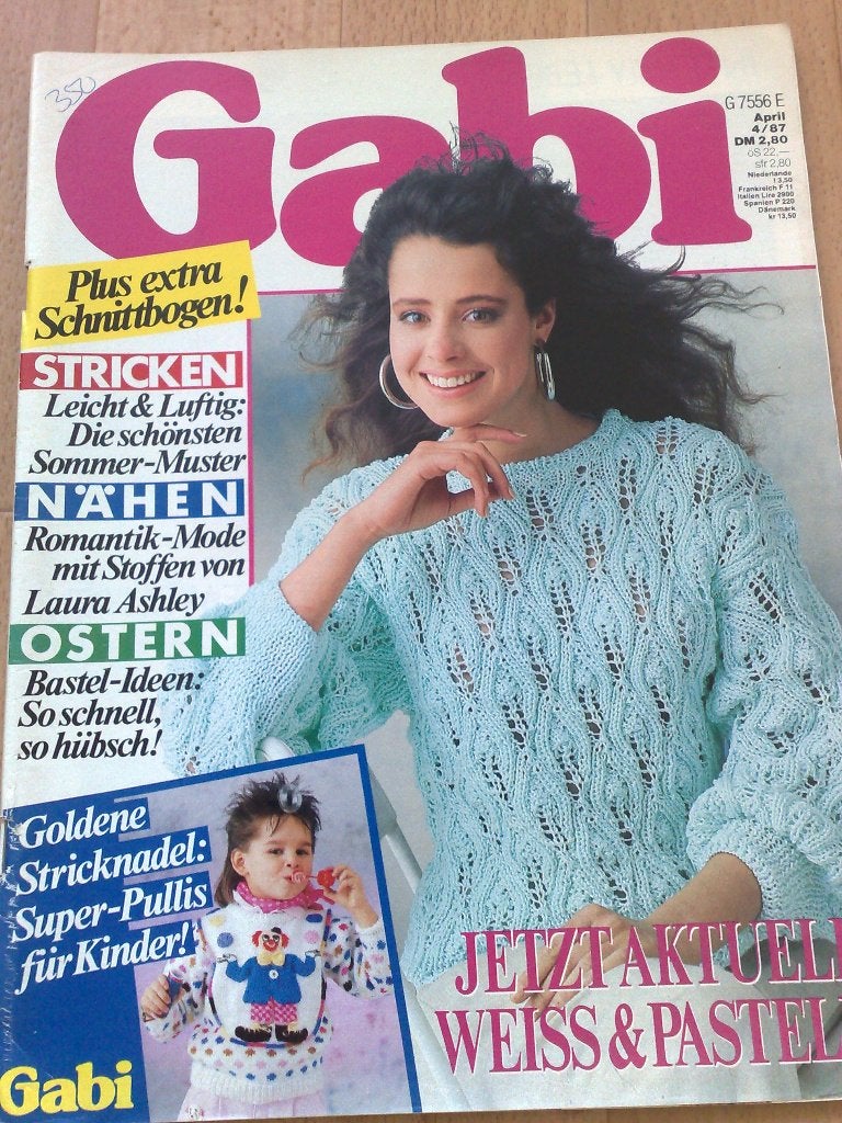 2 x Gabi nr 4 april , nr 6/7 juni/juli 1987 ,€1.50 per blad, Verzenden, Gebruikt, Breien, Patroon of Boek