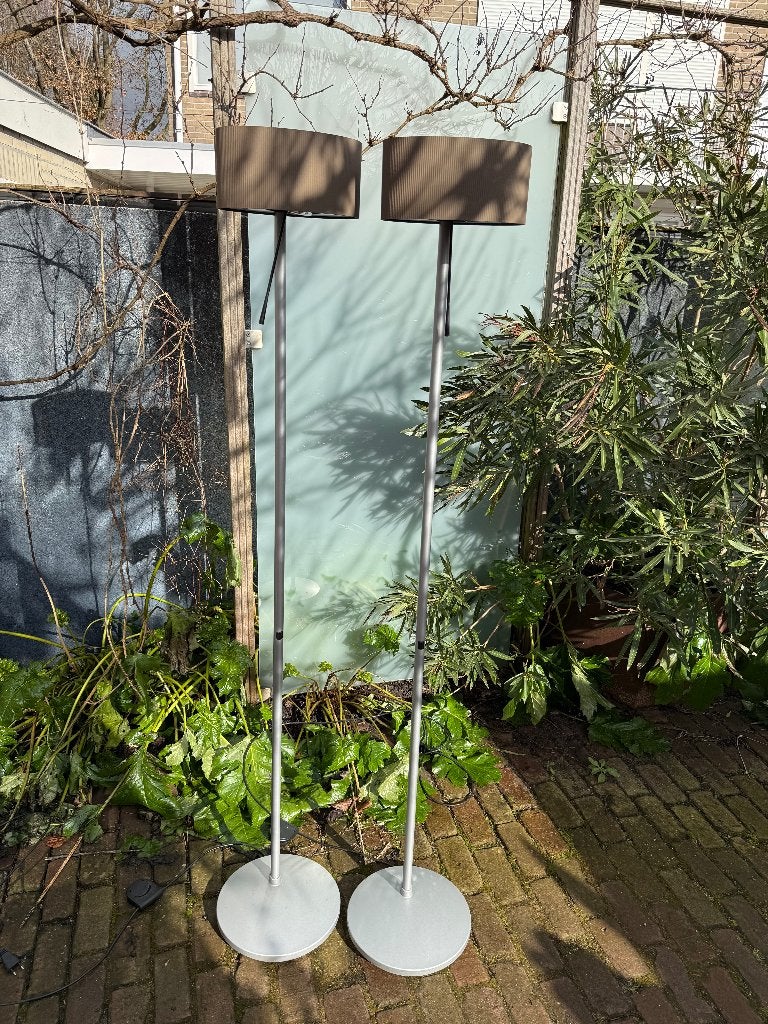 2x Belux Diogenes vloerlamp, uplight en leeslamp, Ophalen, Modern tijdloos industrieel klassiek tijdloos, Zo goed als nieuw, Metaal