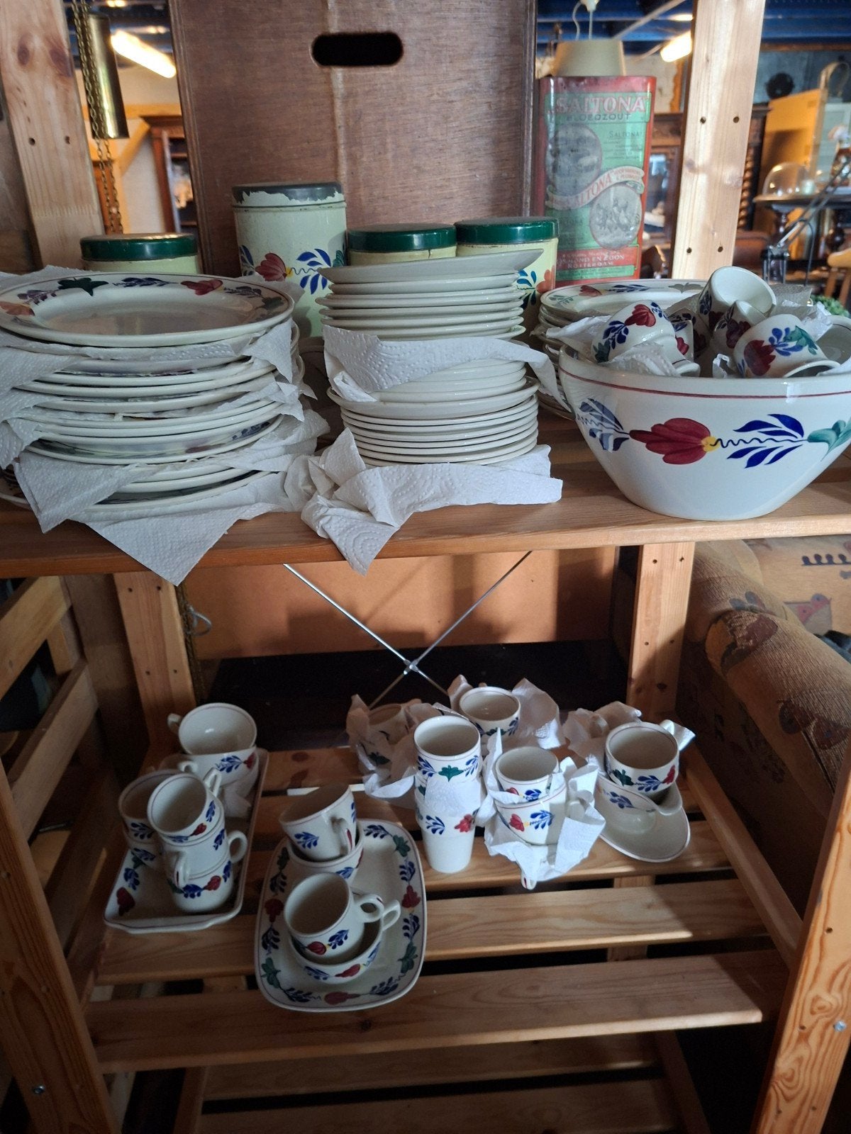 Vintage Boerenbont Servies - Compleet Set, Ophalen