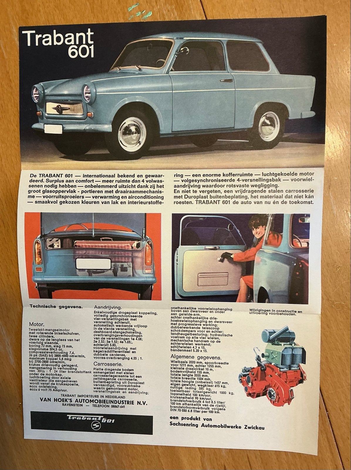 Zeldzame Verkoopfolder Trabant 601 - Origineel uit de jaren, Ophalen of Verzenden, Gelezen, Overige merken