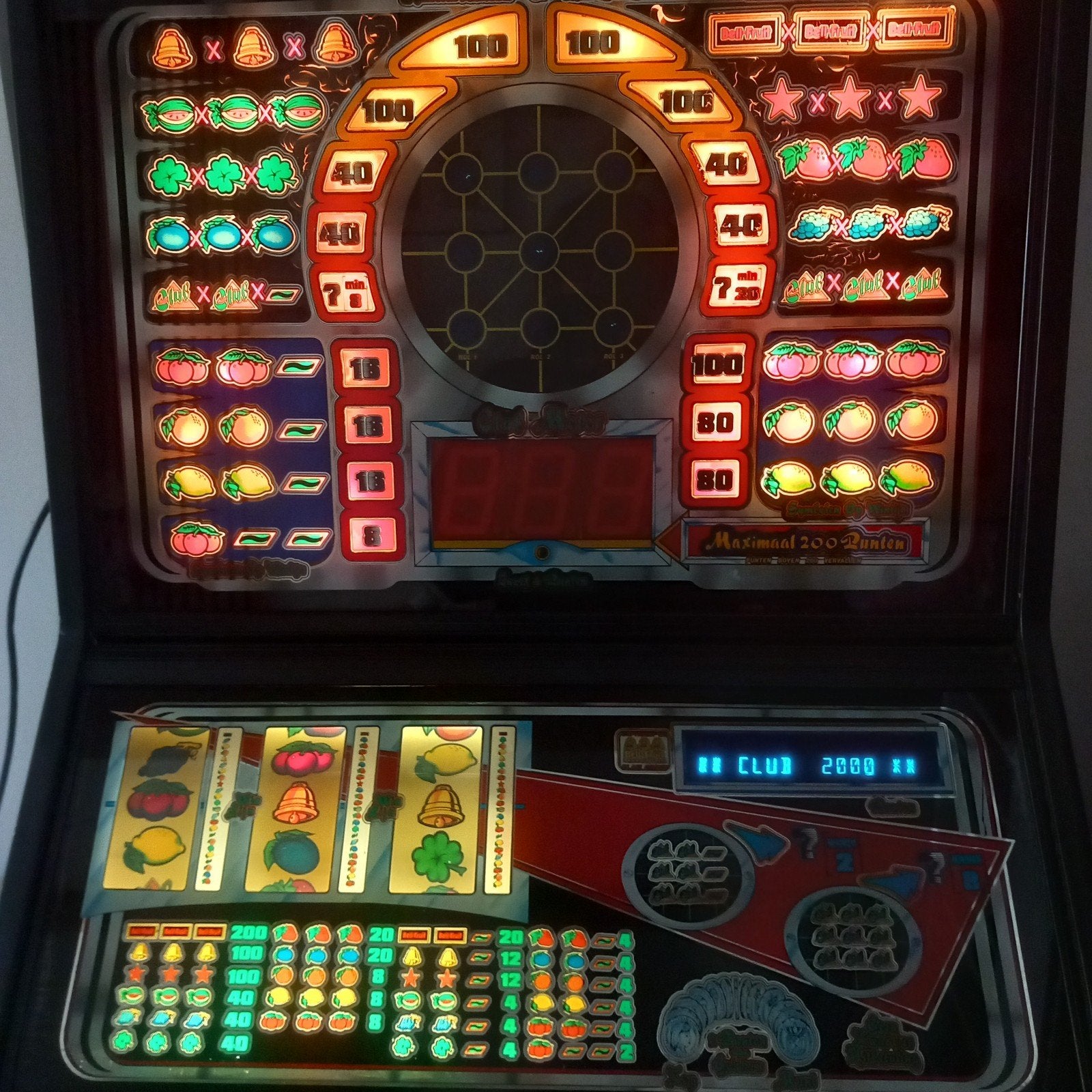 Gokkast Club 2000 - Klassieke Fruitautomaat, Verzamelen, Automaten | Gokkasten en Fruitautomaten, Euro, Ophalen of Verzenden, Gebruikt