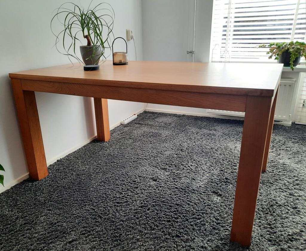 Houten eettafel - massief beukenhout, Huis en Inrichting, Tafels | Eettafels, Ophalen, Gebruikt, 100 tot 150 cm, Tijdloos, modern