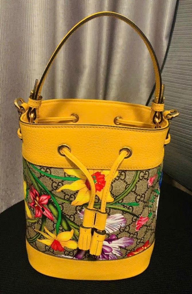 NEW Gucci Ophidia Flora Mini Bucket Bag - Yellow Leather, Ophalen, Nieuw, Geel, Handtas