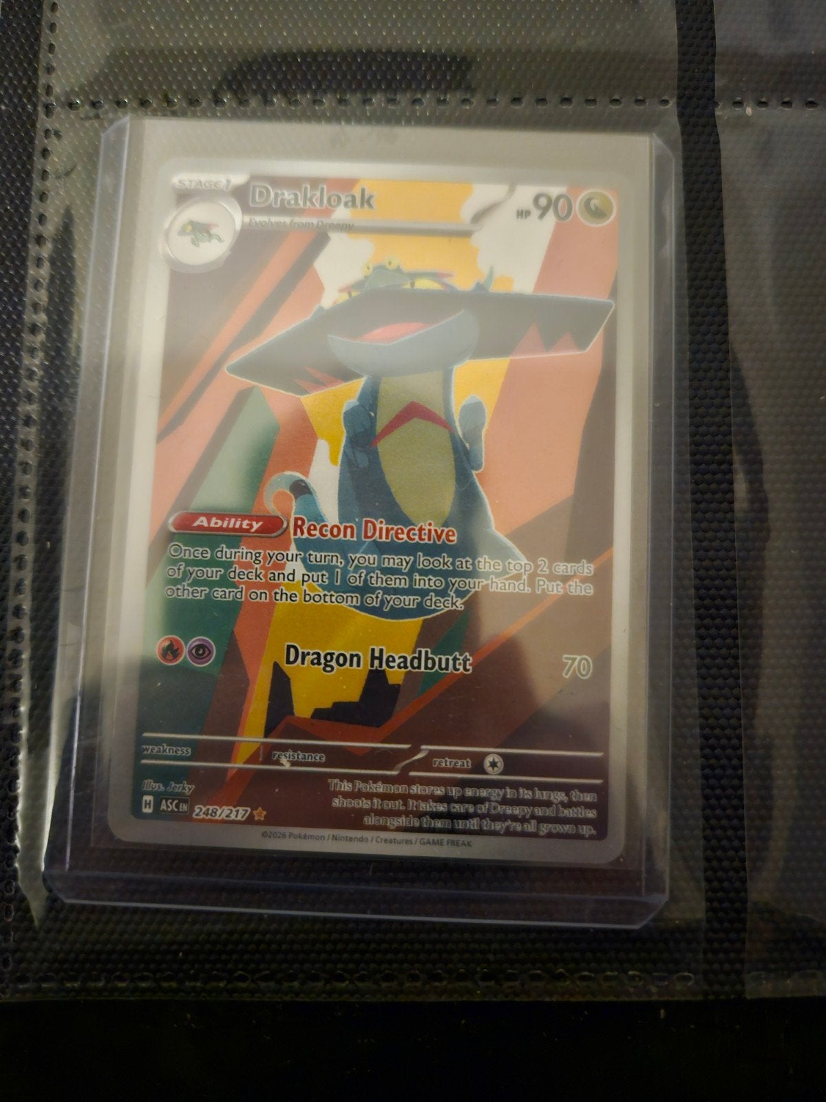 Pokemon Drakloak 248/217 Ascended Heroes, Ophalen of Verzenden, Zo goed als nieuw, Losse kaart, Foil
