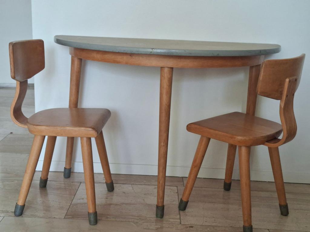Vintage kinderbureau met twee stoeltjes, Ophalen of Verzenden
