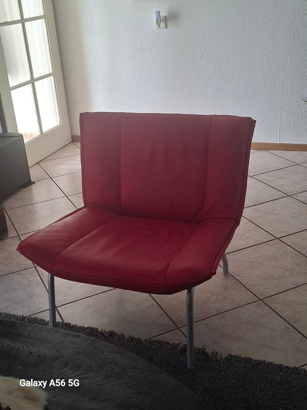 Moderne rode fauteuil van BMP Rolf Benz, Huis en Inrichting, Ophalen, Nieuw, Leer, Modern