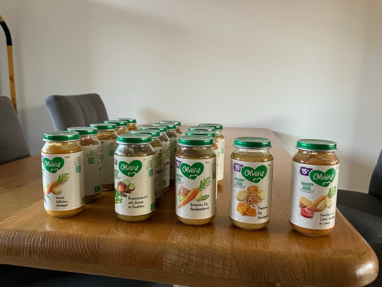 16 potjes Olvarit babyvoeding 15+ maanden, Ophalen of Verzenden, Nieuw, Overige typen, Overige merken