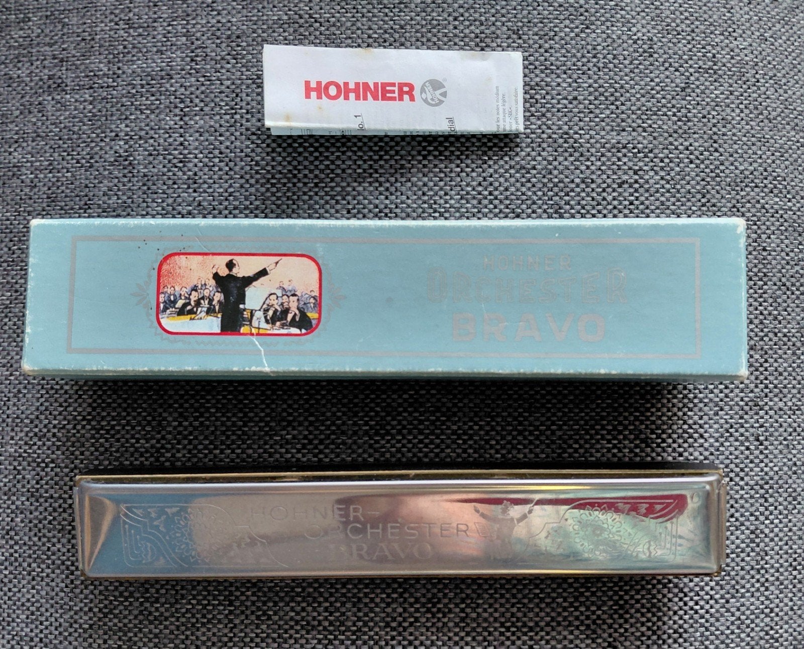 Hohner Orchester Bravo C-mondharmonica 48 stemmen, Ophalen, Chromatisch, C-mondharmonica, Met koffer of doosje