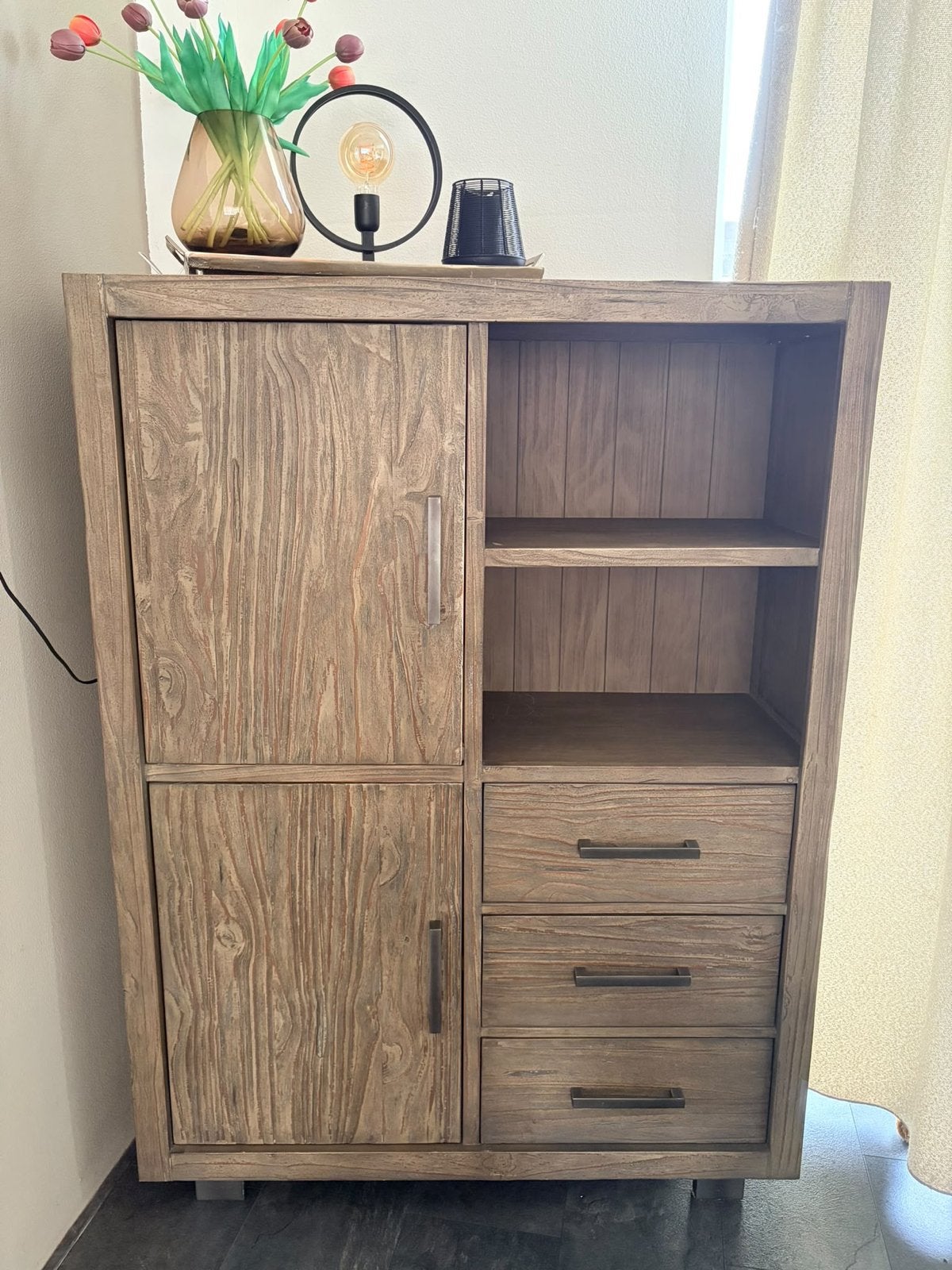 Houten kast, tv-meubel en salontafel set, Ophalen, Gebruikt