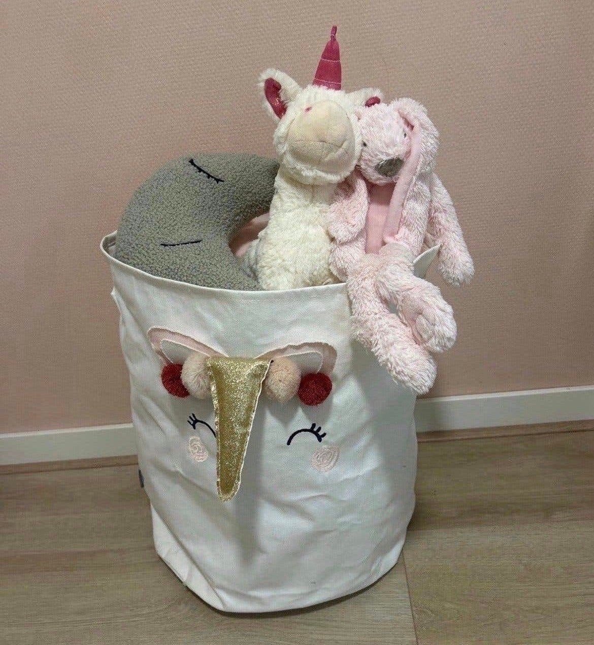 Diverse knuffels met eenhoorn opbergmand, Overige merken, Overige karakters, Ophalen of Verzenden, Middelgroot (20 tot 80 cm)
