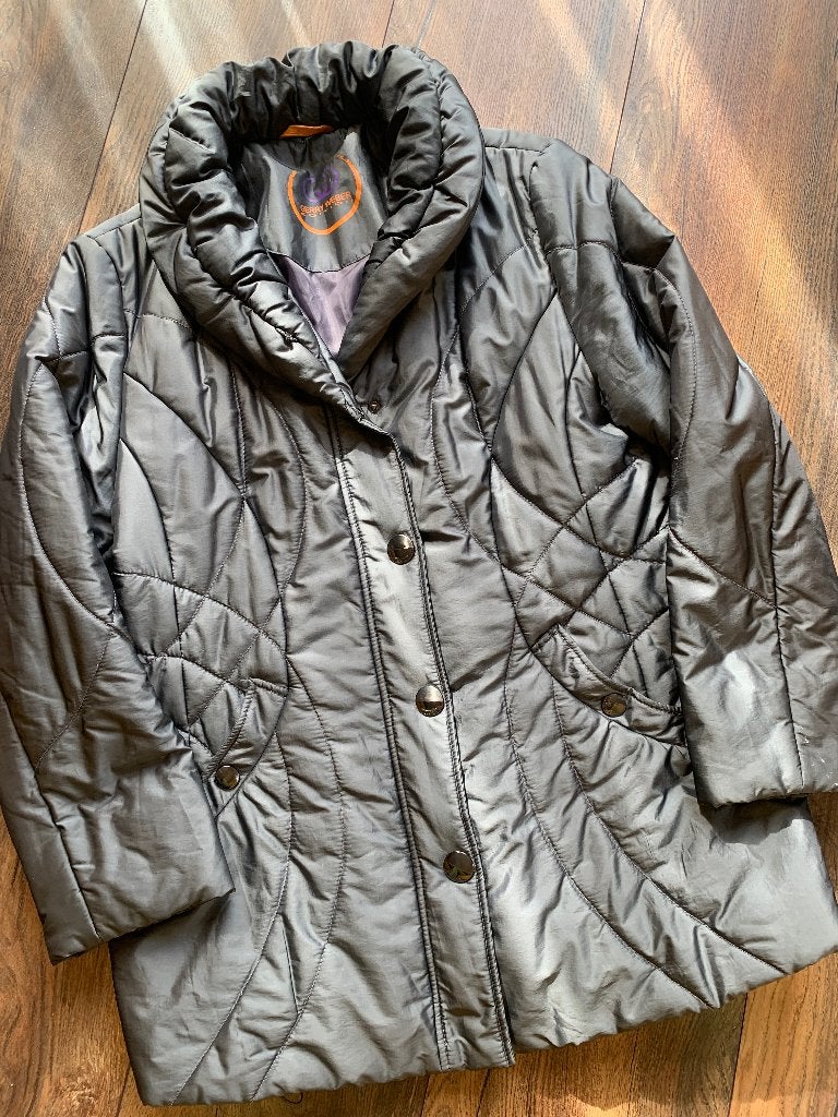 Gerry Weber dames winterjas 44/46 rits drukkers zilvergrijs, Kleding | Dames, Ophalen of Verzenden, Zo goed als nieuw, Maat 42/44 (L)