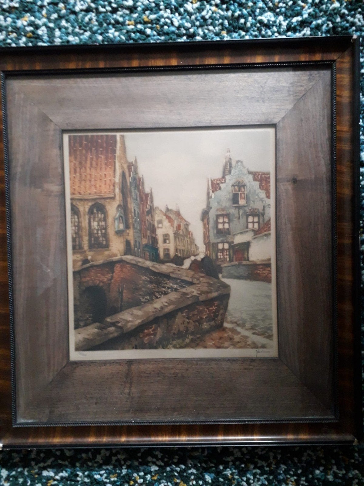 Kleurenets van Jef Codron ( 1882-1942 )
Voorstelling : Rue d, Ophalen, Ingelijst, Stads- / dorpsgezicht