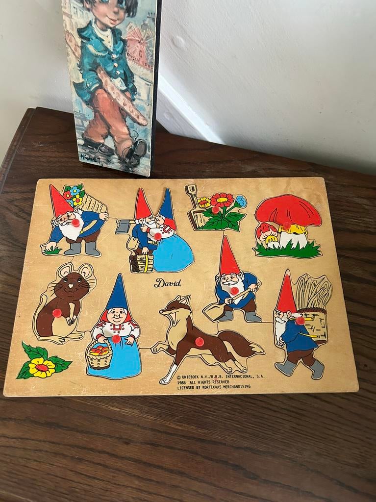 Vintage david de kabouter noppenpuzzel 1988, Verzamelen, Ophalen of Verzenden, Overige typen