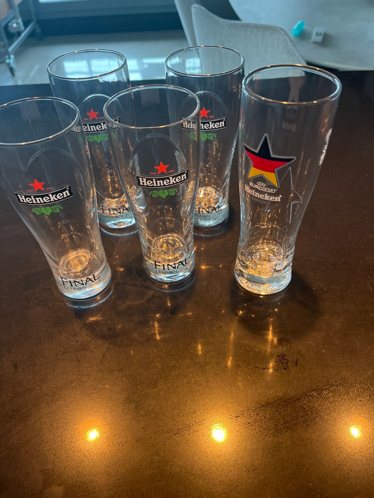 Heineken bierglazen - Champions League & EK 2020, Ophalen of Verzenden, Zo goed als nieuw, Meerkleurig, Overige merken