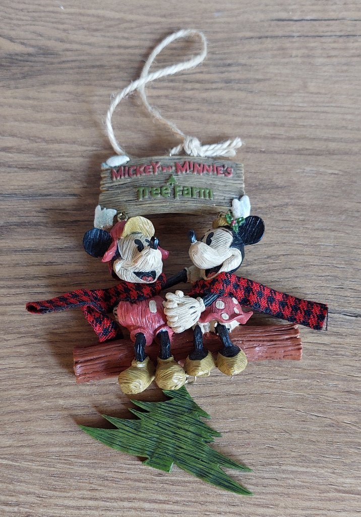 Mickey en Minnie kerstornement Tree Farm, Ophalen of Verzenden, Overige figuren, Zo goed als nieuw, Overige typen