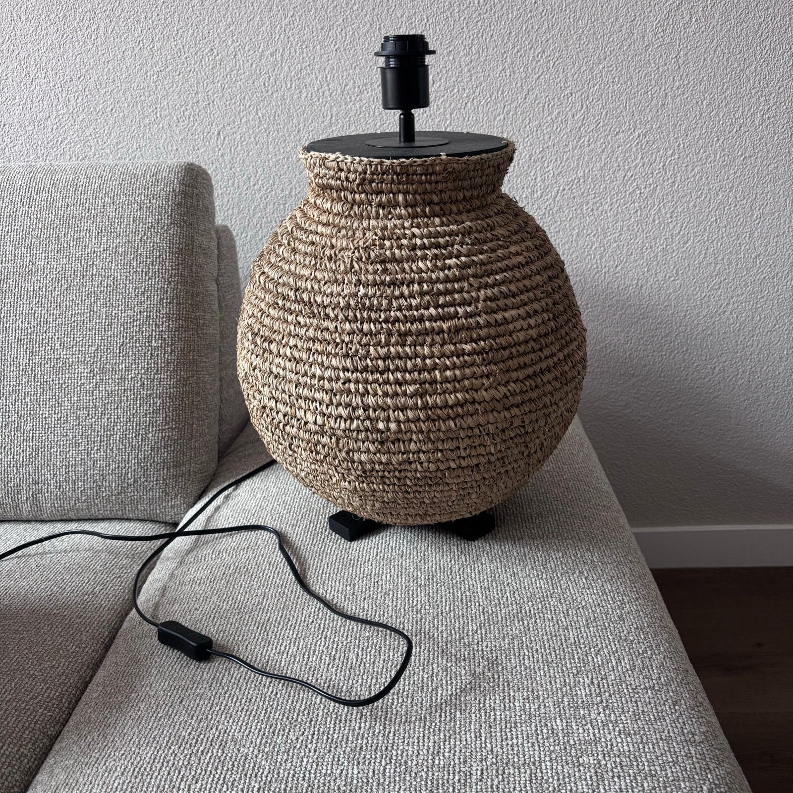 Rotan lampenvoet - Sfeervolle tafellamp, Met schakelaar, Gebruikt, Natuurlijk materiaal, E27 (groot)