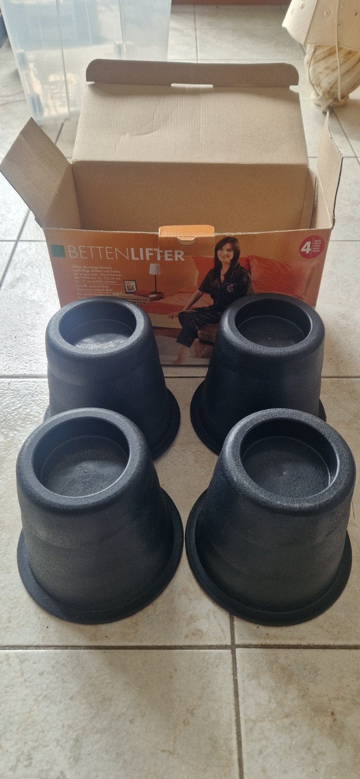 Bedverhogers / Bedlifters - Set van 4, Ophalen, Overige materialen, Zwart, Praktisch
