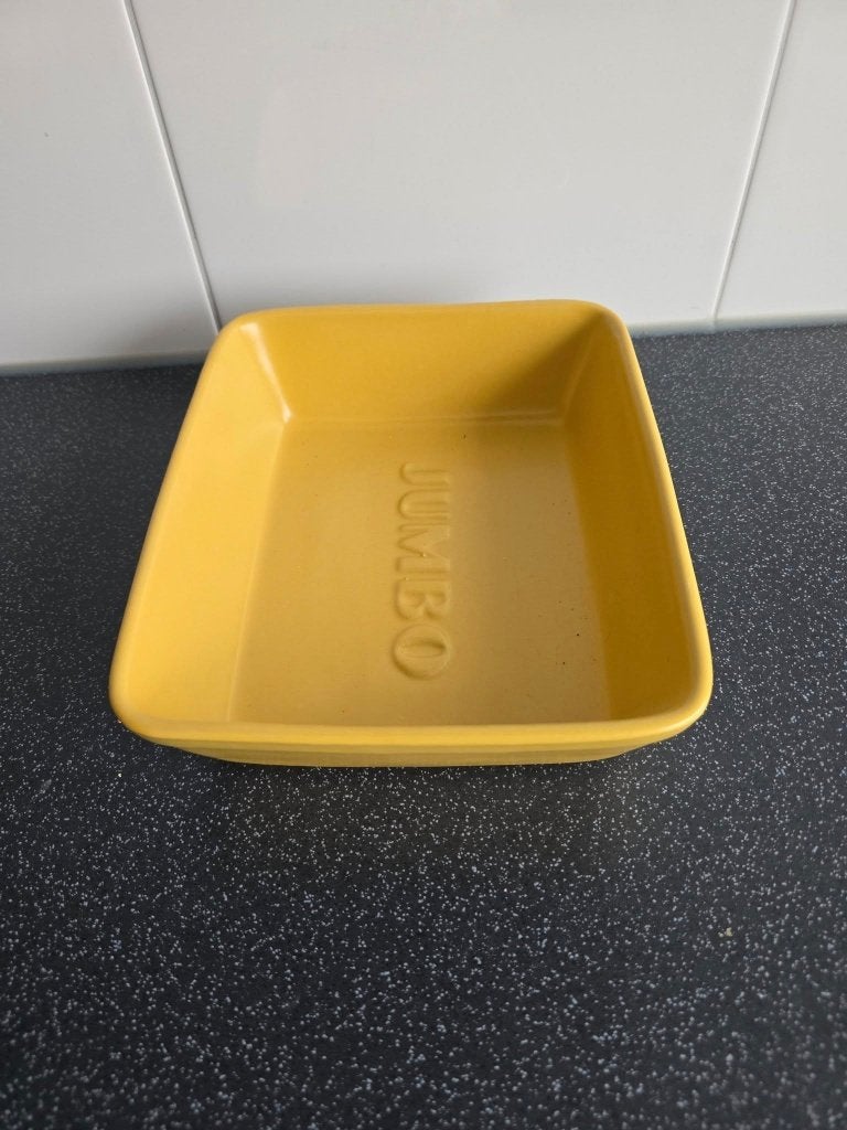 Gele Jumbo ovenschaal/serveerschaal, Overige typen, Geel, Ophalen of Verzenden, Zo goed als nieuw