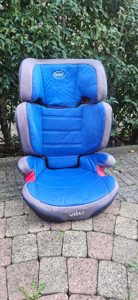 Autostoel blauw vito merk 4baby, Autogordel, 15 t/m 36 kg, Zo goed als nieuw, Afneembare rugleuning